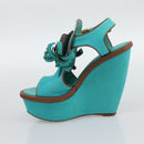 LOUIS VUITTON Monogram Tassel Sandals EU35 Green LV Auth ar14146-14