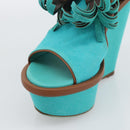 LOUIS VUITTON Monogram Tassel Sandals EU35 Green LV Auth ar14146-16