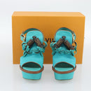 LOUIS VUITTON Monogram Tassel Sandals EU35 Green LV Auth ar14146-24