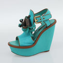LOUIS VUITTON Monogram Tassel Sandals EU35 Green LV Auth ar14146-5