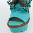 LOUIS VUITTON Monogram Tassel Sandals EU35 Green LV Auth ar14146-6