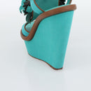 LOUIS VUITTON Monogram Tassel Sandals EU35 Green LV Auth ar14146-9
