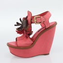 LOUIS VUITTON Monogram Tassel Sandals EU35 Pink LV Auth ar14147M-15