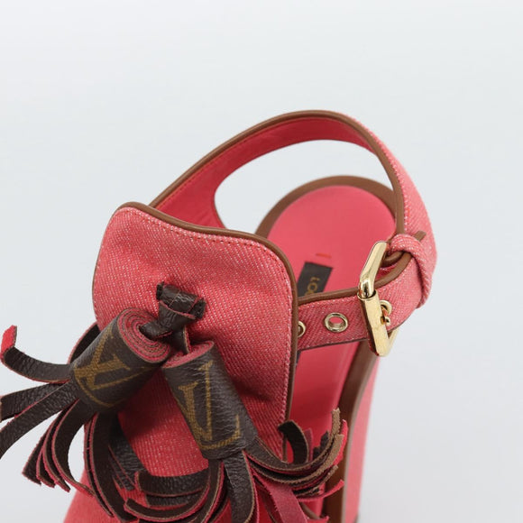 LOUIS VUITTON Monogram Tassel Sandals EU35 Pink LV Auth ar14147M