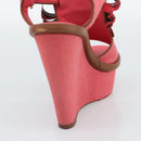 LOUIS VUITTON Monogram Tassel Sandals EU35 Pink LV Auth ar14147M-18
