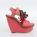 LOUIS VUITTON Monogram Tassel Sandals EU35 Pink LV Auth ar14147M-5