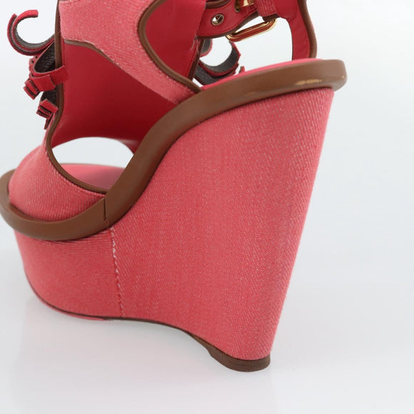 LOUIS VUITTON Monogram Tassel Sandals EU35 Pink LV Auth ar14147M