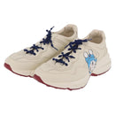 GUCCI Doraemon Sneakers Leather White Blue 655025 Auth ar14148-1