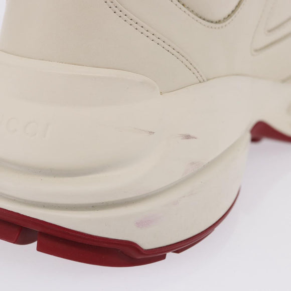 GUCCI Doraemon Sneakers Leather White Blue 655025 Auth ar14148