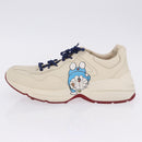 GUCCI Doraemon Sneakers Leather White Blue 655025 Auth ar14148-30