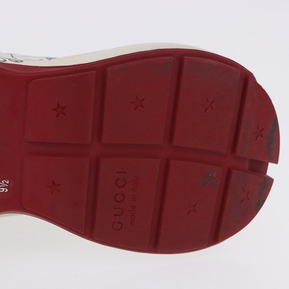 GUCCI Doraemon Sneakers Leather White Blue 655025 Auth ar14148