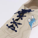 GUCCI Doraemon Sneakers Leather White Blue 655025 Auth ar14148-39