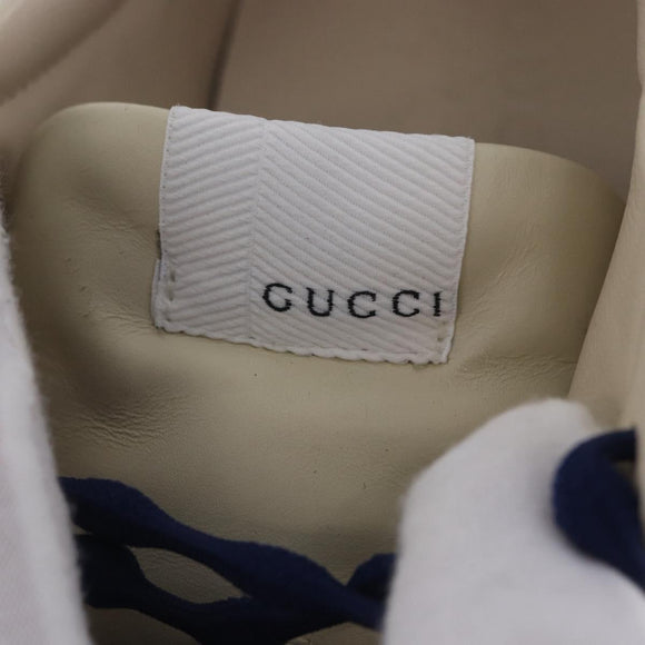GUCCI Doraemon Sneakers Leather White Blue 655025 Auth ar14148