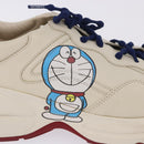 GUCCI Doraemon Sneakers Leather White Blue 655025 Auth ar14148-5