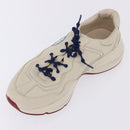 GUCCI Doraemon Sneakers Leather White Blue 655025 Auth ar14148-8
