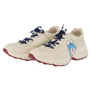 GUCCI Doraemon Sneakers Leather White Blue 655025 Auth ar14148M-1
