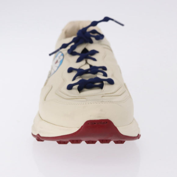 GUCCI Doraemon Sneakers Leather White Blue 655025 Auth ar14148M