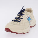 GUCCI Doraemon Sneakers Leather White Blue 655025 Auth ar14148M-22