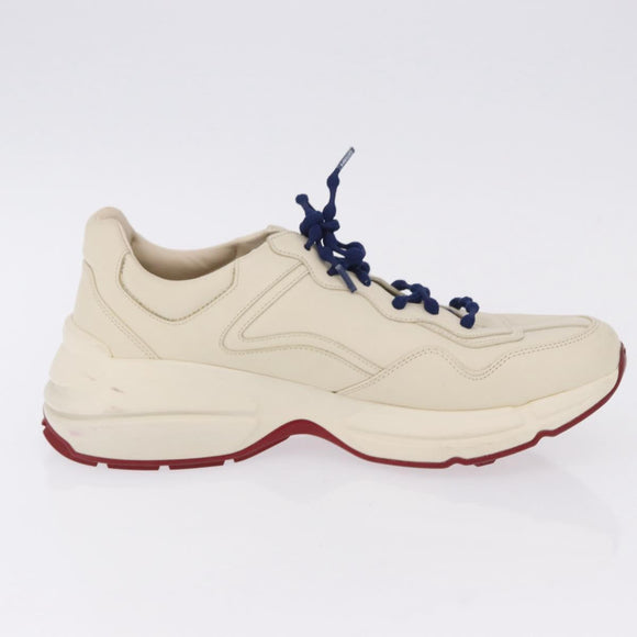 GUCCI Doraemon Sneakers Leather White Blue 655025 Auth ar14148M