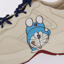 GUCCI Doraemon Sneakers Leather White Blue 655025 Auth ar14148M-27