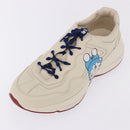 GUCCI Doraemon Sneakers Leather White Blue 655025 Auth ar14148M-28