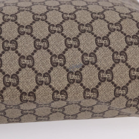 GUCCI GG Plus Supreme Web Sherry Line Tote Bag PVC Beige Gold Auth ar14150