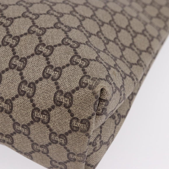 GUCCI GG Plus Supreme Web Sherry Line Tote Bag PVC Beige Gold Auth ar14150