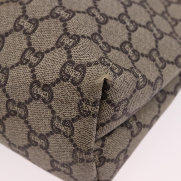 GUCCI GG Plus Supreme Web Sherry Line Tote Bag PVC Beige Gold Auth ar14150
