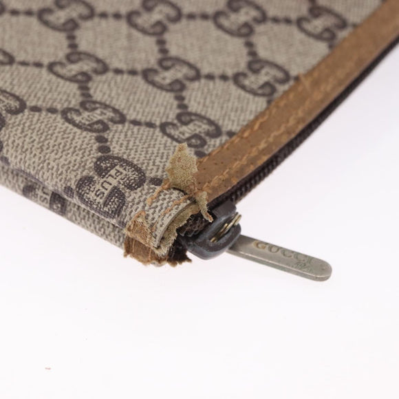 GUCCI GG Plus Supreme Web Sherry Line Tote Bag PVC Beige Gold Auth ar14150