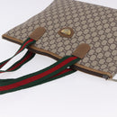 GUCCI GG Plus Supreme Web Sherry Line Tote Bag PVC Beige Gold Auth ar14150-6