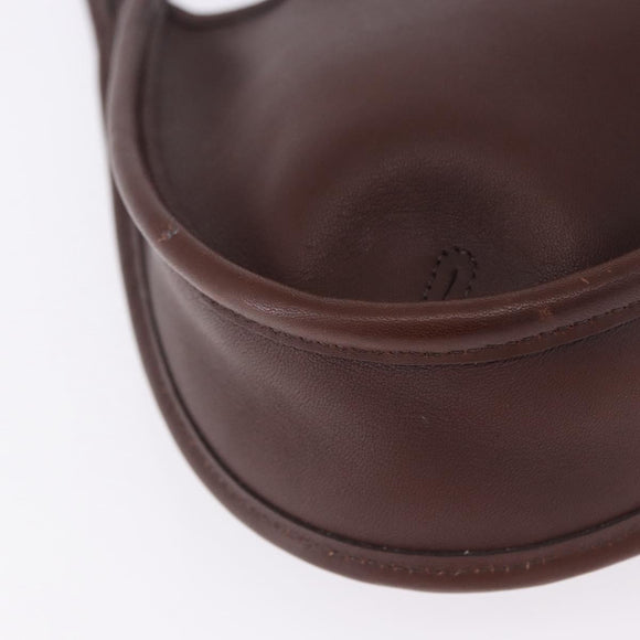 Coach Hand Bag Leather Brown Gold Auth ar14152A