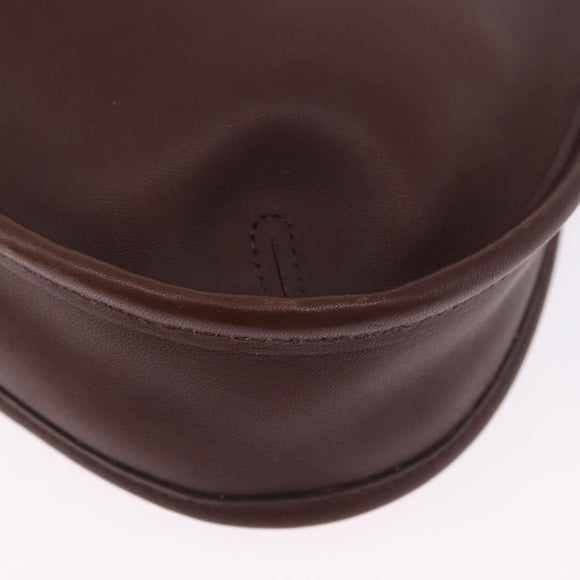 Coach Hand Bag Leather Brown Gold Auth ar14152A