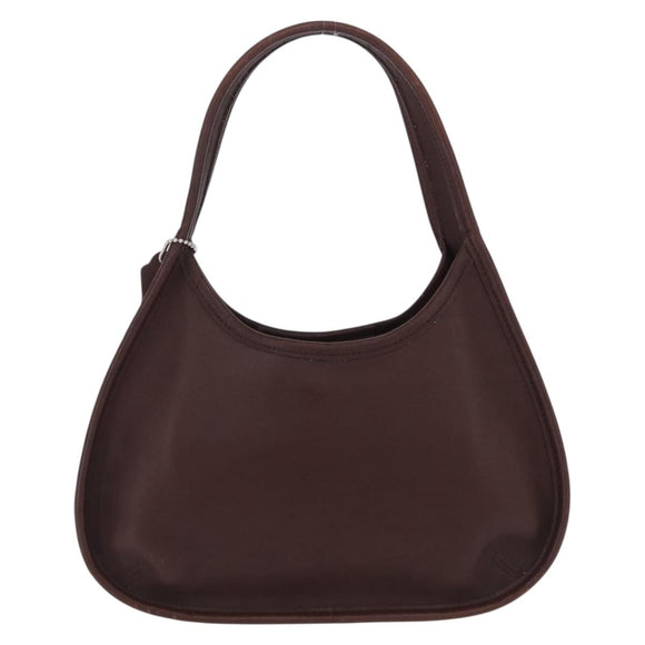 Coach Hand Bag Leather Brown Gold Auth ar14152A