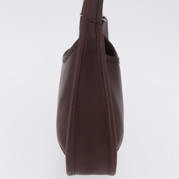 Coach Hand Bag Leather Brown Gold Auth ar14152A
