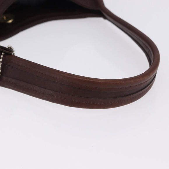 Coach Hand Bag Leather Brown Gold Auth ar14152A