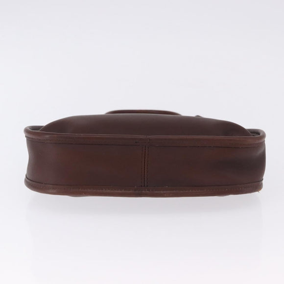 Coach Hand Bag Leather Brown Gold Auth ar14152A