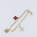LOUIS VUITTON Brassless Sweet Monogram metal Gold Tone M65591 LV Auth ar14153M-2