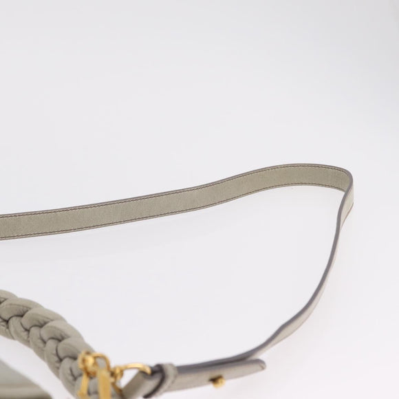 Miu Miu Matelasse Hand Bag Leather 2way Gray Gold Tone Auth ar14167V