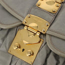 Miu Miu Matelasse Hand Bag Leather 2way Gray Gold Tone Auth ar14167V-23