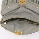 Miu Miu Matelasse Hand Bag Leather 2way Gray Gold Tone Auth ar14167V-24