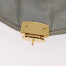 Miu Miu Matelasse Hand Bag Leather 2way Gray Gold Tone Auth ar14167V-25