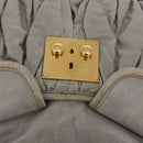 Miu Miu Matelasse Hand Bag Leather 2way Gray Gold Tone Auth ar14167V-26