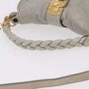 Miu Miu Matelasse Hand Bag Leather 2way Gray Gold Tone Auth ar14167V-6