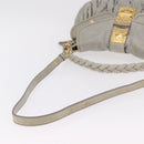 Miu Miu Matelasse Hand Bag Leather 2way Gray Gold Tone Auth ar14167V-7