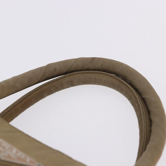 PRADA Hand Bag Nylon Beige Auth ar14168