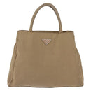 PRADA Hand Bag Nylon Beige Auth ar14168-13