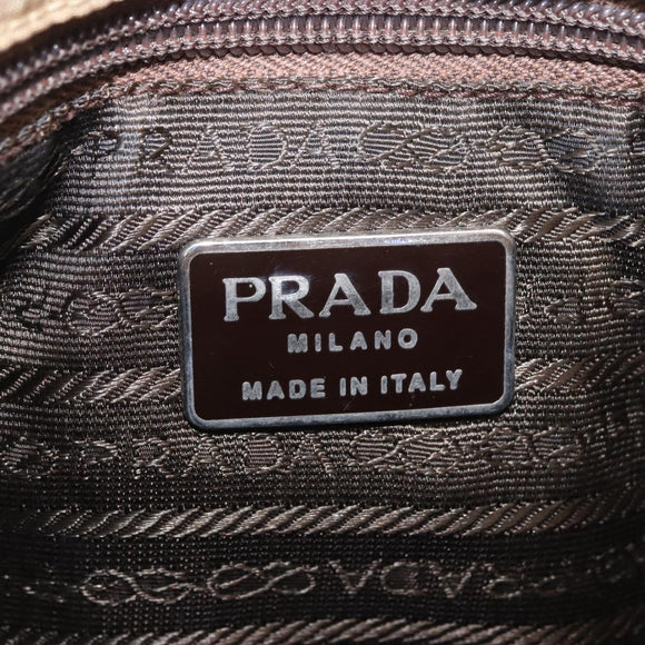 PRADA Hand Bag Nylon Beige Auth ar14168