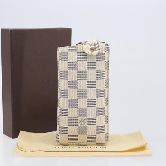 LOUIS VUITTON Damier Azur Etui lunet MM Glasses Case N60025 LV Auth ar14172V