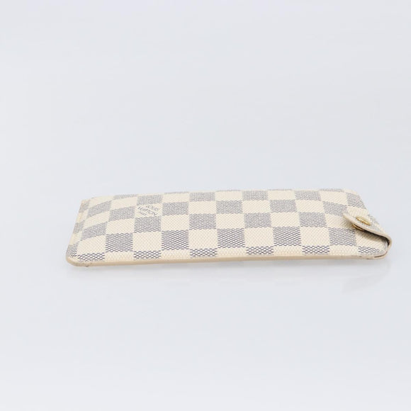 LOUIS VUITTON Damier Azur Etui lunet MM Glasses Case N60025 LV Auth ar14172V