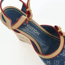 LOUIS VUITTON Monogram Denim Espadrille Sandals Blue LV Auth ar14173V-14